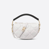 Christian   Small Vibe Hobo Bag M7200 White Cannage Lambskin