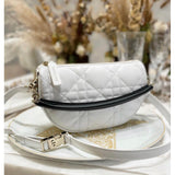 Small Vibe Hobo Bag M7200 White Cannage Lambskin