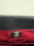 Chic Black Flap Bag with Burgundy Handle