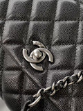 Chic Black Flap Bag with Burgundy Handle