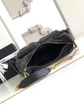 Stylish Black Handbag with Gold Hardware