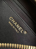 Stylish Black Handbag with Gold Hardware