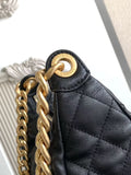 Chic Black Shoulder Bag with Metal Chain