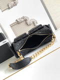 Chic Black Shoulder Bag with Metal Chain