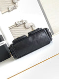 Chic Black Shoulder Bag with Metal Chain