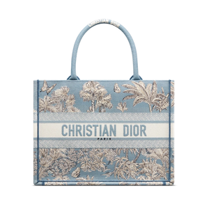 Medium Book Tote Celestial Blue and White Toile de