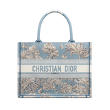 Medium Book Tote Celestial Blue and White Toile de