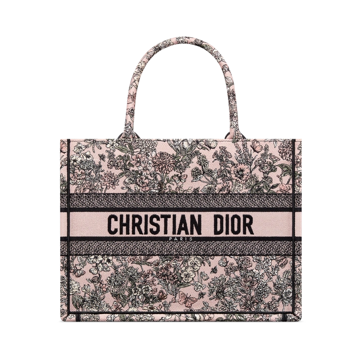 Lucky Medium Book Tote Pink Multicolor Flowers