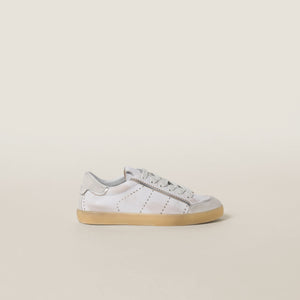 Bleached leather sneakers