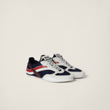 miumiu Gymnasium technical fabric and suede sneakers