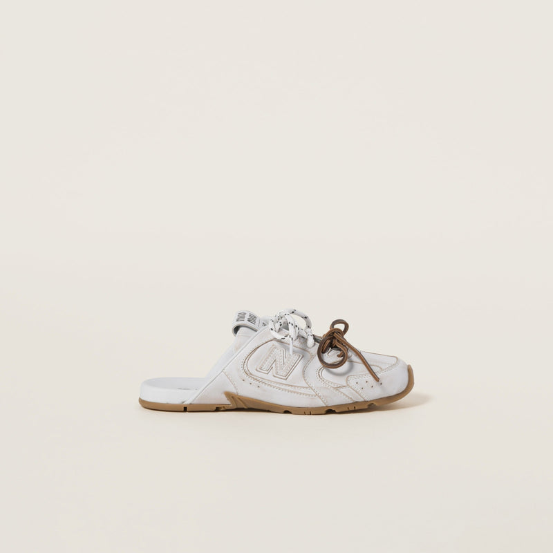 New Balance X Miu Miu White 530 SL deco calf leather mules