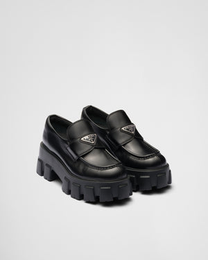   Brushed leather Monolith loafers