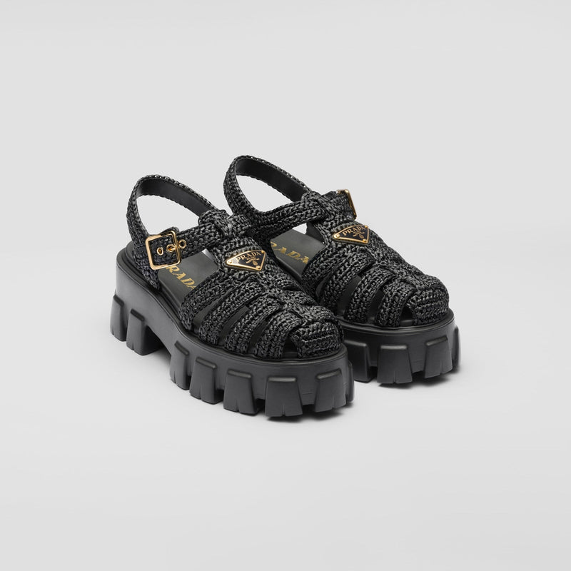 Monolith crochet cage sandals