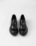 Chocolate brushed leather loafers