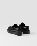 Chocolate brushed leather loafers
