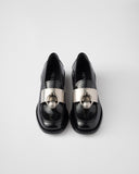 Brushed leather loafers with metal details