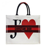 Book Tote Bag With Red Heart M1286