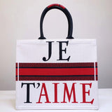 Book Tote Bag With Red Heart M1286