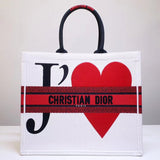 Book Tote Bag With Red Heart M1286