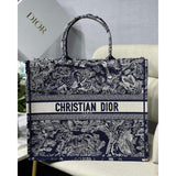   Book Tote Blue Toile de Jouy Reverse Embroidery M1286