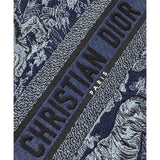 Book Tote Denim Blue Toile de Jouy Embroidery