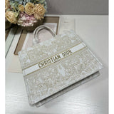 Book Tote Gold-Tone and White Butterfly Around The World Embroidery