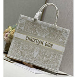 Book Tote Gold-Tone and White Butterfly Around The World Embroidery