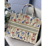 Book Tote in Hibiscus Metallic Thread Embroidery M1286
