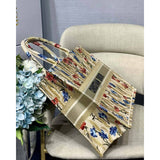 Book Tote in Hibiscus Metallic Thread Embroidery M1286