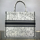 Book Tote in Latte Multicolor Zodiac Embroidery M1286