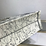 Book Tote in Latte Multicolor Zodiac Embroidery M1286