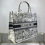 Book Tote in Latte Multicolor Zodiac Embroidery M1286