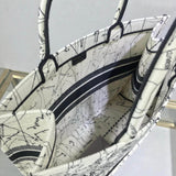 Book Tote in Latte Multicolor Zodiac Embroidery M1286