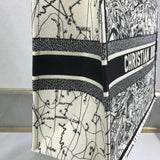 Book Tote in Latte Multicolor Zodiac Embroidery M1286