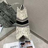 Book Tote Latte Multicolor Zodiac Embroidery M1286