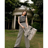 Book Tote Latte Multicolor Zodiac Embroidery M1286