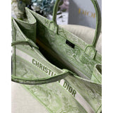 Book Tote Lime Toile de Jouy Reverse Embroidery M1286