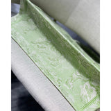 Book Tote Lime Toile de Jouy Reverse Embroidery M1286