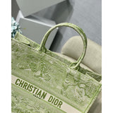Book Tote Lime Toile de Jouy Reverse Embroidery M1286