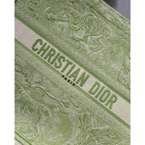 Book Tote Lime Toile de Jouy Reverse Embroidery M1286