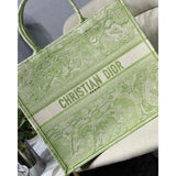 Book Tote Lime Toile de Jouy Reverse Embroidery M1286