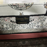 Book Tote White and Pastel Pink Butterfly Around The World Embroidery