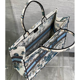 Large Book Tote Toile De Jouy Mexico Embroidery M1286
