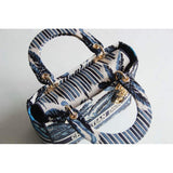 Medium Blue Alms Embroidery Lady D-Lite Bag M0565