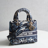 Medium Blue Alms Embroidery Lady D-Lite Bag M0565