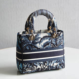 Medium Blue Alms Embroidery Lady D-Lite Bag M0565