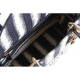 Medium Blue D-Stripes Embroidery Lady D-Lite Bag M0565