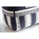 Medium Blue D-Stripes Embroidery Lady D-Lite Bag M0565