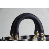 Medium Blue D-Stripes Embroidery Lady D-Lite Bag M0565