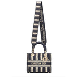 Medium Blue D-Stripes Embroidery Lady D-Lite Bag M0565